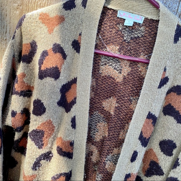 It’s Our Time Leopard Long Cardigan Sweater Medium - Picture 2 of 11